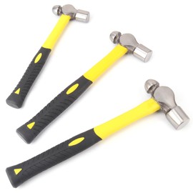 Biugaaufai 3 Pack Ball Pain Hammer Set, Metal Ball Peen Hammer(16oz, 24oz, 32oz), Ball Pain Hammers with Soft Nonslip Handles, Ideal for Maintain, Purpose, Camping & More