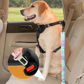 Dog Car Seat Belt, Removable Dog Seat Belt Harness for Car, Adjustable Elastic Buffer Vest Harness with Buckle Shockproof Pet Supplies for Small Medium Large