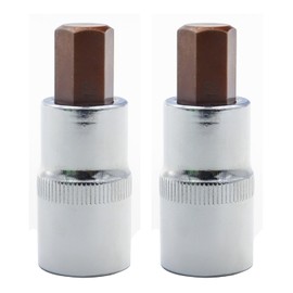 2PCS Juttzzei Hex Bit Socket, 1/2" Drive x H12 (12mm) Allen Key Socket, Premium S2 Alloy Steel 12mm Hex Bit with 1.89" Length for Torque Wrench, Ratchet Wrench, Impact Power Drills