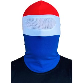 PGWEAR Net Balaclava with Viewable Net in the Eye Area in Red White Blue Stripes, Red / White / Blue