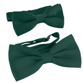 MASADA Father-son bow tie tied and adjustable length in matching colour, dark green