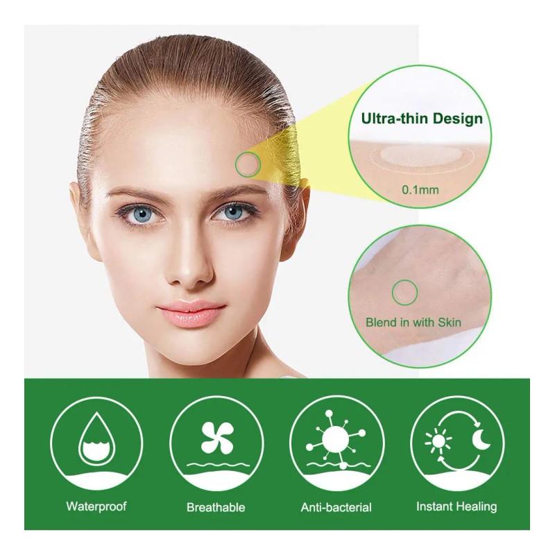 Parche Trasparente Antiacné Absorve Impurezas Protege Piel