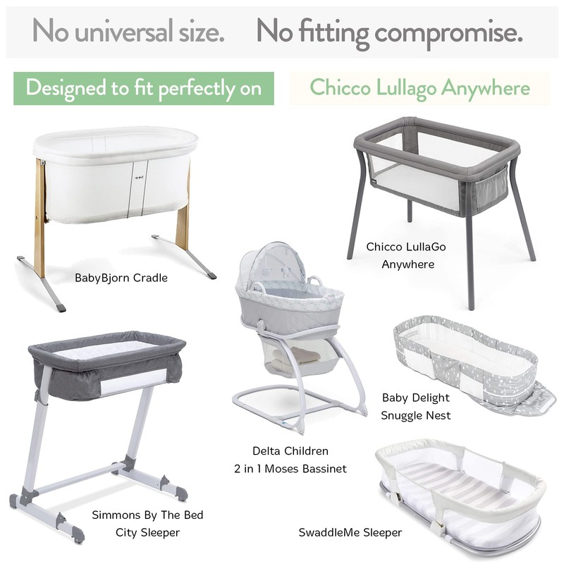 Bassinet Fitted Sheets for Chicco LullaGo Anywhere, Baby Bjorn Cradle
