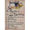 Sewing Poster The Rules of Quilting Poster,Sewing Print,Sewing Machine for