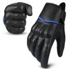 aaasportx Motorcycle Gloves Men's Leather Motorbike Gloves Touchscreen Function -