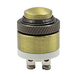 Alnicov 2 Pcs Brass Door Bell Momentary Push Button Switch, Red Wave Button Doorbell Switch, 12 V 36 V DC 2 A 1NO Waterproof for Car Household Appliance