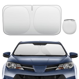 KYX Car Windshield Sun Shade, 4 Layer Nano Coating Sunshade for car Windshield Block 99% UV and Heat, Protection Interior from Heat, Foldable Windshield Cover Sun Shade 62″x32″ for Most Car