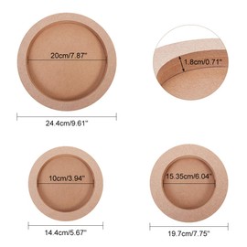 OLYCRAFT 3pcs Wood Canvas Boards Round Wood Painting Boards, Unfinished Wood Paint Pouring Panel Boards for Painting Crafts (5.7", 7.8" & 9.6" Diameter)