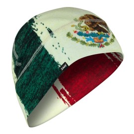 Zan Headgear WHLL464 SportFlex Series Mexican Flag Beanie/Helmet Liner UPF50+