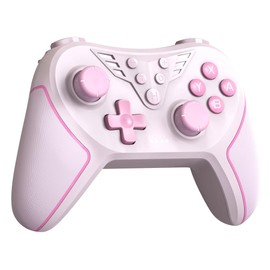 ZONEY Switch Controller for Switch/Switch OLED/Switch Lite, Switch Pro Controller Wireless with Hall Joystick, Programmable Buttons, 6-Axis Gyro, Double Shock, Wake Up, Turbo (Pink)