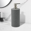 Indecor Home Resin Neutral Gray Sandstone Shampoo Engraved Bottle Refillable