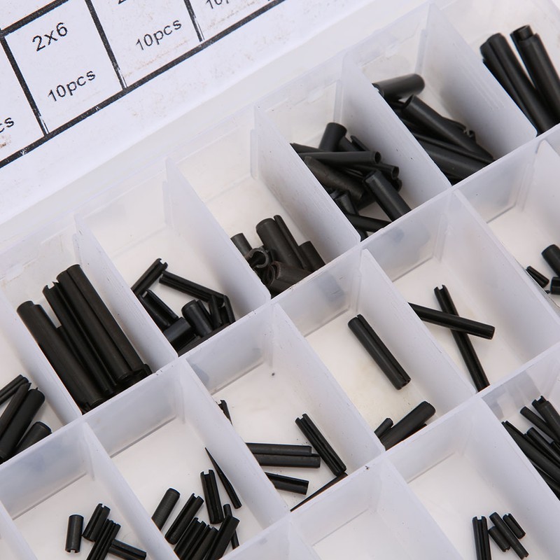 240Pcs Elastic Cylindrical Pin Carbon Steel Hollow Positioning Auxiliary Parts