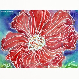 CafePress Red Flower Floral Art Standard Size Playing Cards