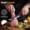 KITNATS Hand Forged 3PCS BBQ Butcher Knife Set, Full Tang