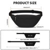 Leogony Fanny Pack for Women Men, Adjustable Black Bum Bag