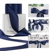 HUIHUANG Navy Blue Ribbon 2 inch Wide Double-Faced Navy Satin