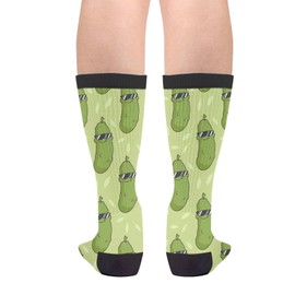 Funny Pickle Socks Green Novelty Casual Crew Socks Gifts For Men Women