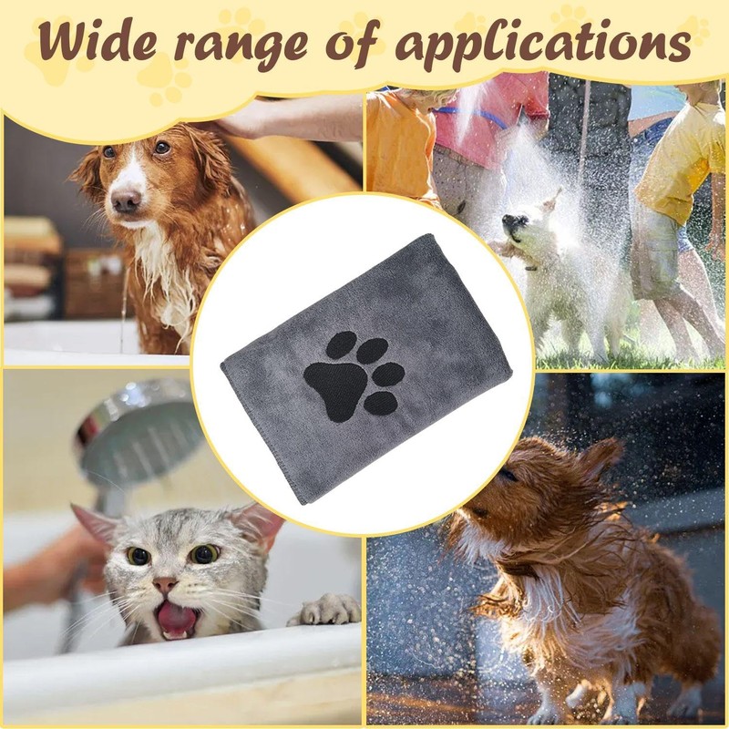 EPCDBBRT 2 Pet Towels, Microfiber Absorbent Towels, Quick-Drying Dog &