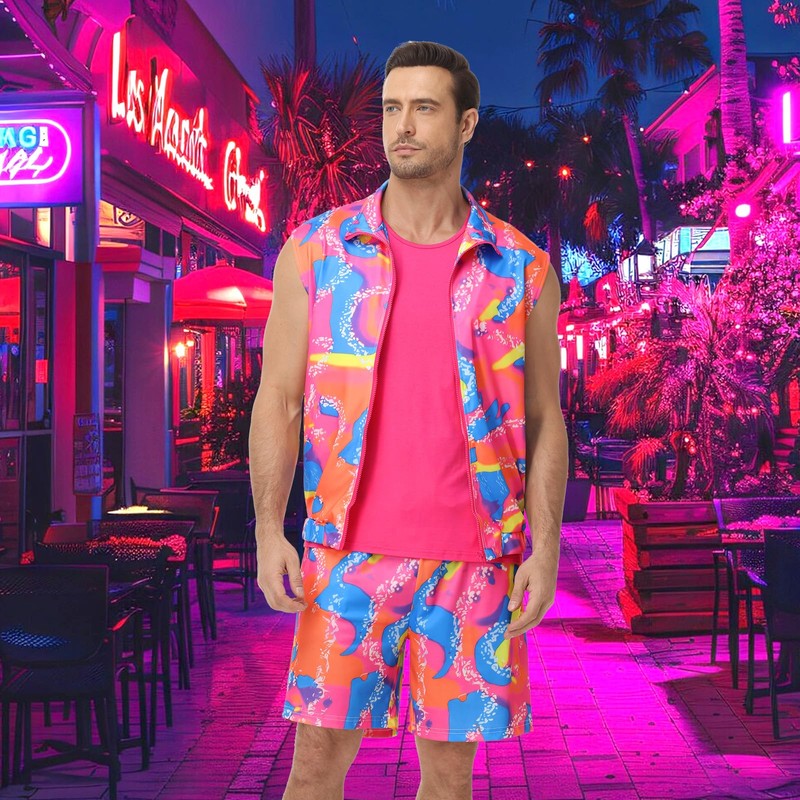 80s Outfit for Men - 90s Workout Costume Set for