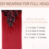 Dark Red Hair Extensions Clip in 26" 100% Synthetic Hairpiece