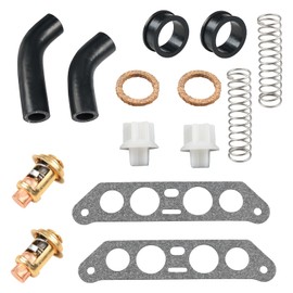 WMPHE Coolant Thermostat Assembly Compatible with 1978-1995 Johnson Evinrude 85 88 90 100 115 140 HP V4 Crossflow, Replacement for 18-3543, 18-3673, 13270, 340975, 340976, 434841