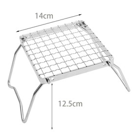 Syiyunran Grillrost Broiler Tragbarer Klappbarer Grill - 1 Stück, Silber, Edelstahl Kochfeldhalterung, Dampfgarer Ständer, Geeignet für Das Kochen Von Tee Am Herd, Picknick, Grillen, Camping, etc