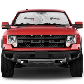 iPick Image for - Ford F-150 Raptor SVT Universal Fit 34" W x 30" L Dual Panels Easy Folding Windshield Sun Shade
