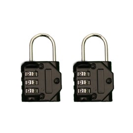 Pack of 2 Heavy-Duty Combination Padlock Weatherproof Rustproof Zinc Alloy Lock with Hardened Steel Shackle Resettable Code Gym Lockers School Toolbox Fence Gate Shed Storage (Small, Black)