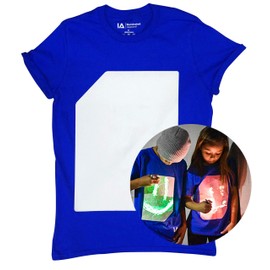 Illuminated Apparel playera interactiva que brilla en la oscuridad, diversión para fiestas de cumpleaños y festivales, Azul/Verde Brillo, 3 Años/4 Años