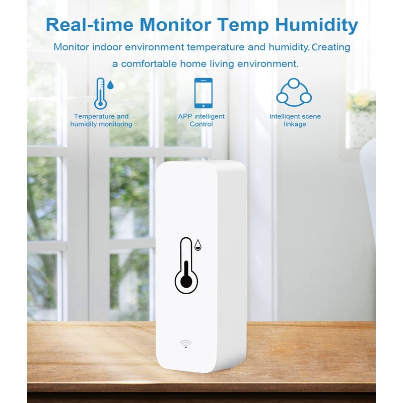Wi-Fi Smart Thermometer Hygrometer, Digital Mini Indoor Temperature and Humidity