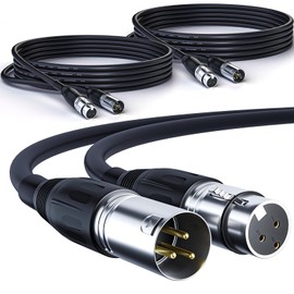 VKheroKV 3-pin Balanced XLR Microphone Cable Male to Female, OFC Wire，Balanced XLR Cable Suitable for Speaker Systems, Radio Station and More XLR-BLFM-S (25Feet, 2Pack)