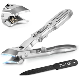 Slanted Toe Nail Clippers for Thick Nails, Large Toenail Clippers for Elderly Thick Toenails with Wide Jaw Opening, Heavy Duty Long Handle Sharp Nail Clippers Cutter for Men Women Gifts with File