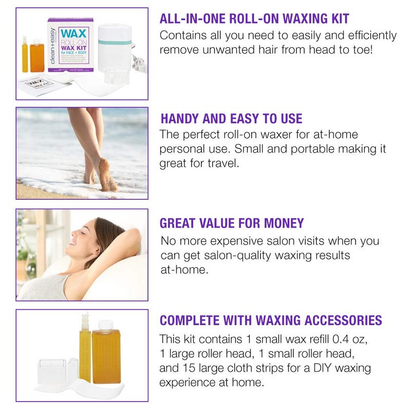 Clean + Easy Roll On Wax Kit – Hair Removal