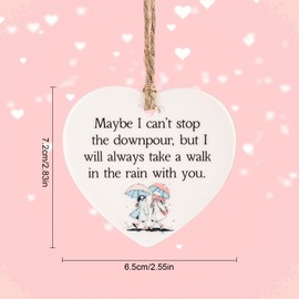 Best Friend Ornament, White Ceramics Encouragement Gifts Heart Shape Pocket Hug Token Gifts for Women Bestie Hard Times Sympathy Gift Support Friendship Keepsake Gifts for Birthday