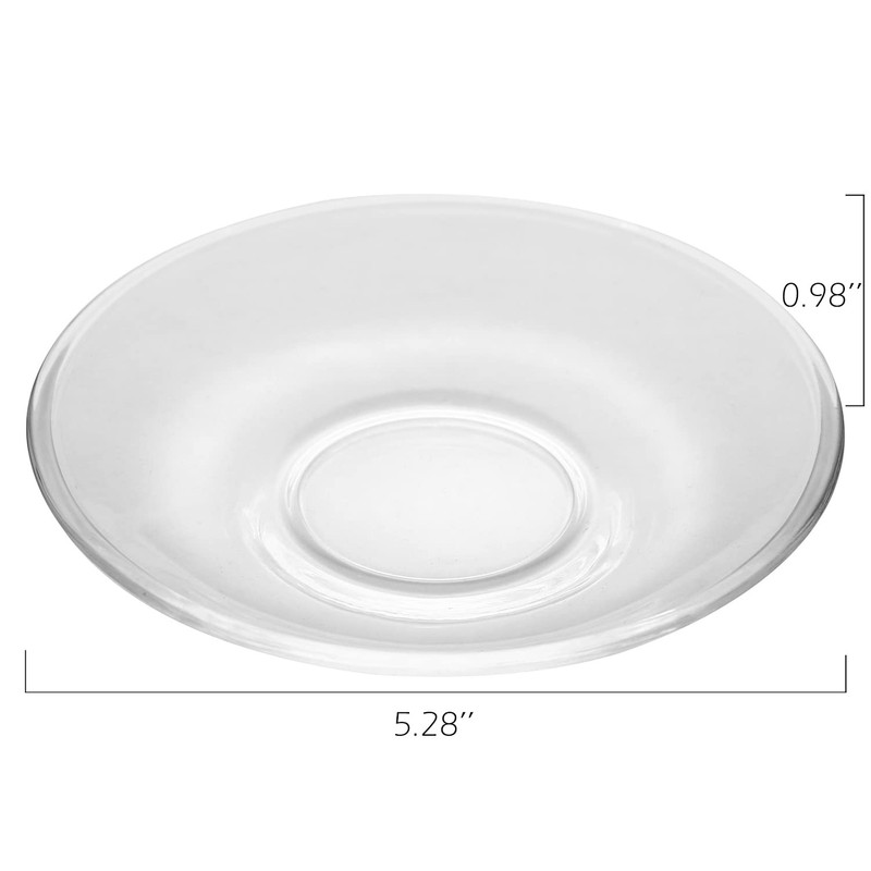 WHJY 6 pcs Clear Glass Plates, 5 inch Glass Plate
