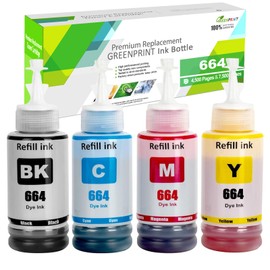 4 Packs T664 664 (T6641 T6642 T6643 T6644) Compatible Ink Tank for ET-2500 ET-2550 ET-2600 ET-2650 ET-3600 ET-4500 ET-4550 ET-1400 00 ET-0015000 L100 L110 L200 L210 L350 L355 L455 L555 Printer