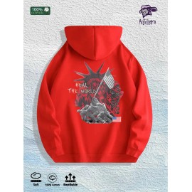 Heal the World Graphic Hoodie 100% Cotton US Warehouse 7 ColorsColor: Red, Size: L