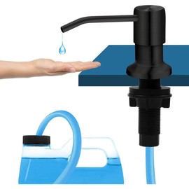 Soap Dispenser for Kitchen Sink, Kichen Sink Soap Dispenser, 47" Extension Tube kit, Under Sink Soap Dispenser Pump, No Need More Refills, Good Suction Power, Black - Color: Black