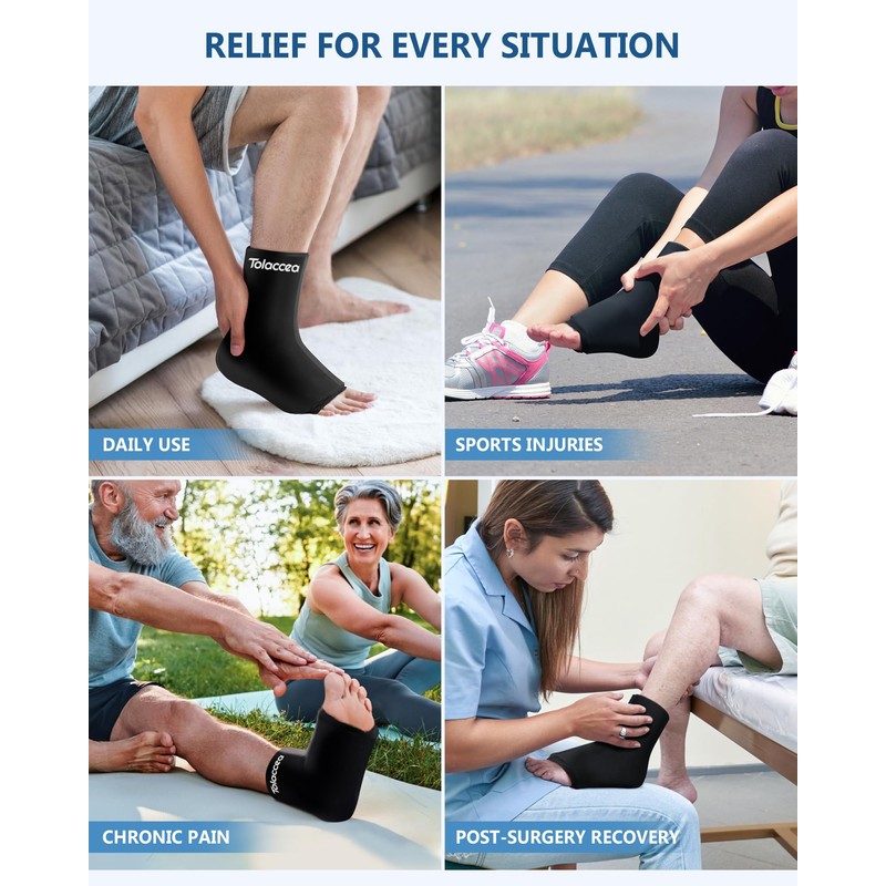 Ankle Foot Ice Pack Wrap for Injuries, Reusable Gel Ice