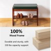 SOBIBO Solid Wood Shoe Bench, 2-Tier Wooden Entryway Bench, Modern