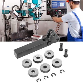 Knurling Wheel, 7-Piece 0.5/1/2mm Steel Knurling Tool Diagonal Linear Double Wheel Knurling Set with 1 Piece Knurling to Replace a Damaged Linear Knurling Wheel