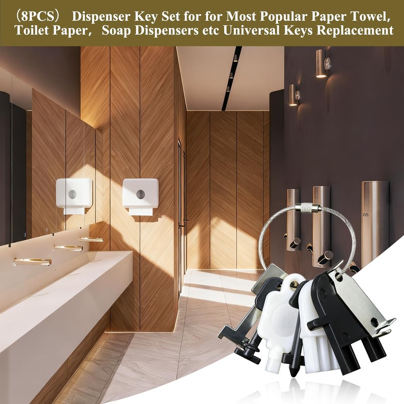 （8PCS） Dispenser Key Set for Most Popular Paper Towel，Toilet Paper，Soap