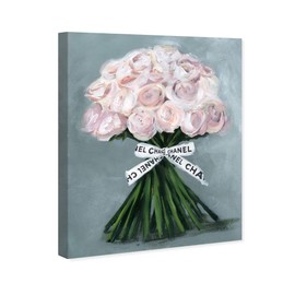 The Oliver Gal Artist Co. Oliver Gal 'The Perfect Bouquet' Pink Floral and Botanical Wall Art Print Premium Canvas 36" x 45" Gray