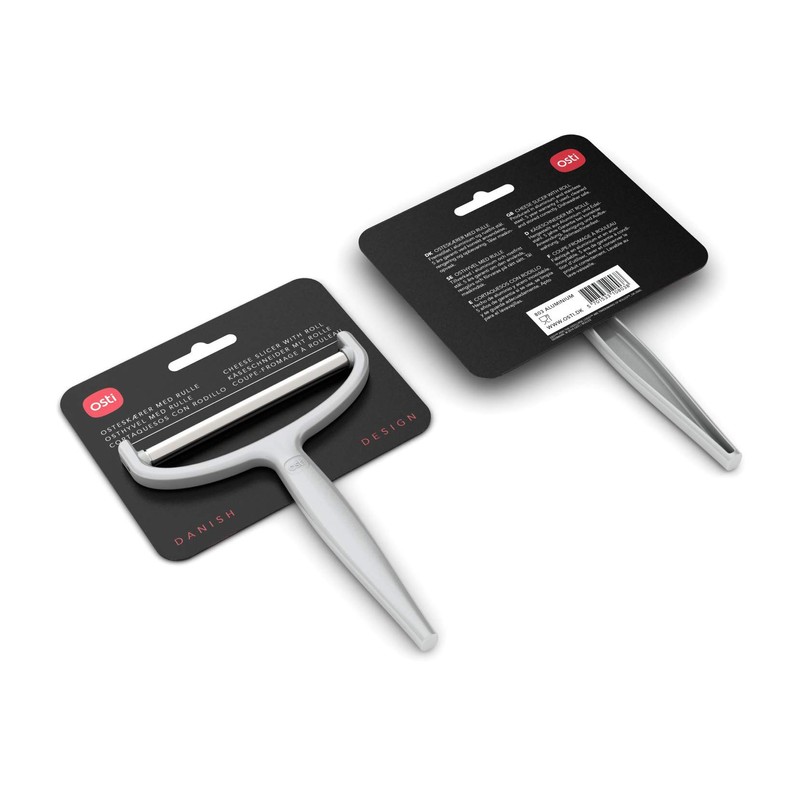 Osti Käsehobel aus Aluminium mit Rolle und Dauerdraht