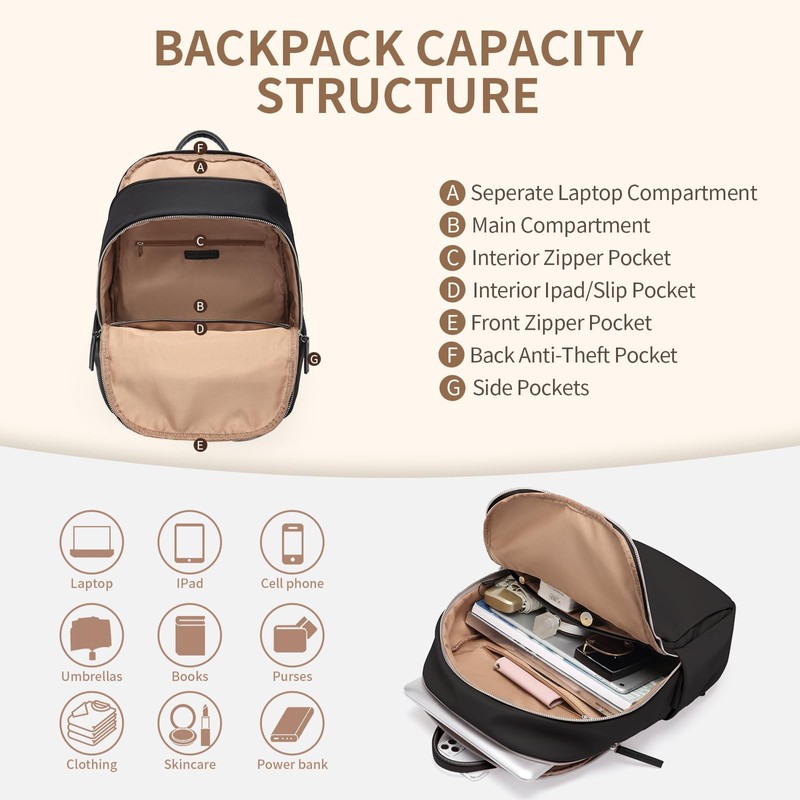 GOLF SUPAGS Womens Laptop Backpack with Separate Laptop Compartment Water