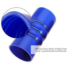 Silicone CAC Charge Air Cooler Hump Hose Boot Set 3" x 6" Heavy Duty Intercooler Hoses Boot Kit with stainless steel T Bolt Clamp, Air Intake and Intercooler Hose Kit,2PCS (Blue)