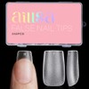 AILLSA Uñas Postizas Cortas Cuadradas, 15 Tamaños, 240 Unidades. Uñas