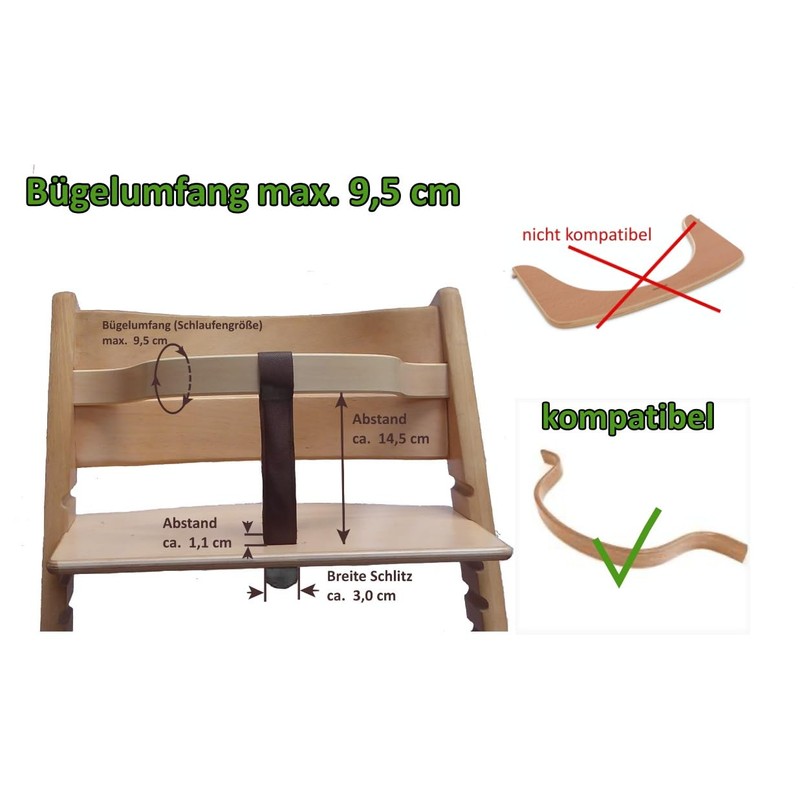 KidProof Eco Genuine Leather Strap for High Chair Compatible with