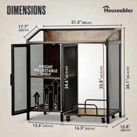 Houseables Printer Shredder Stand, Shredder Stand, Printer Stand with Storage, Printer Cabinet, Printer Station, Printer Table, Printer Stand with Shelves, Table for Printer in Home Office, Large