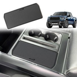 RAVOTOM Center Console Adapter Lid/Cover for Ford F150 Accessories 2021-2024 2025 Insert Hidden Panel Secret Pocket Lid Improve Internal Storage (Fits into The Existing Driver's Side Pocket)